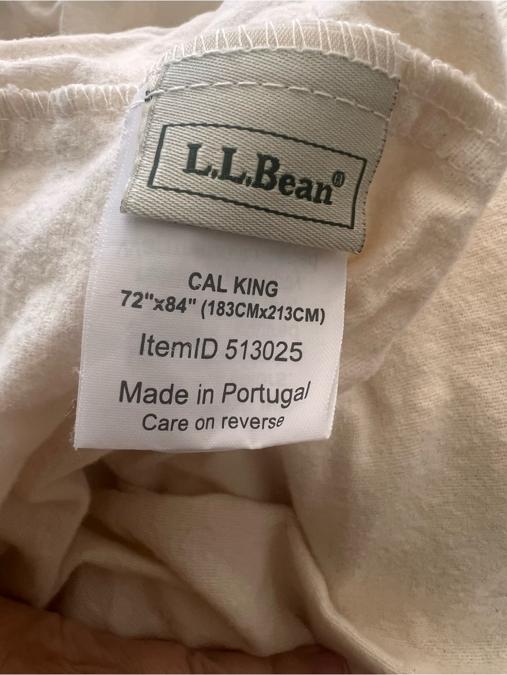 L.L.Bean Cal King Fitted Thick Flannel Sheet in Natural MSRP $74.95 - Picture 2 of 2